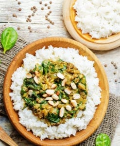 indisches spinat linsen curry