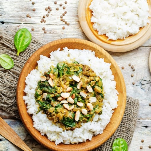 indisches spinat linsen curry